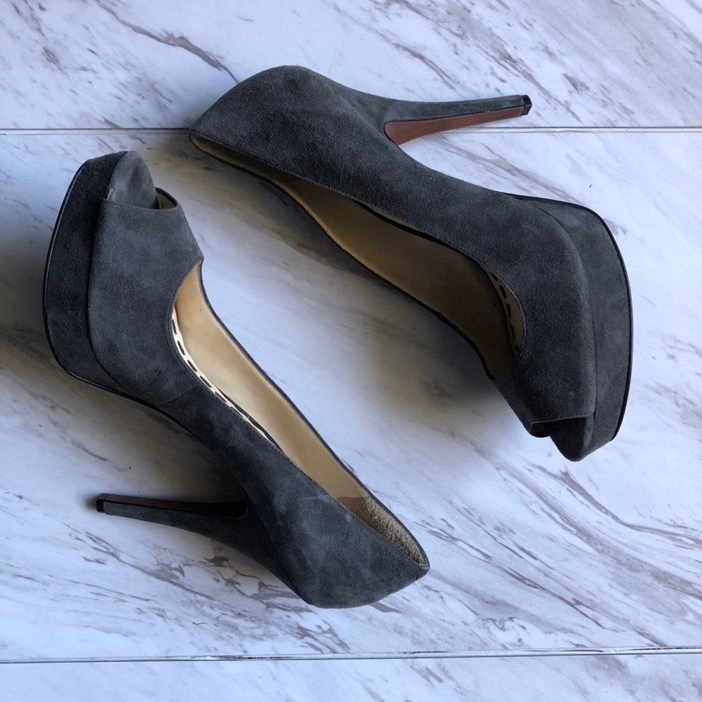 Enzo Angiolini Gray Suede Stiletto